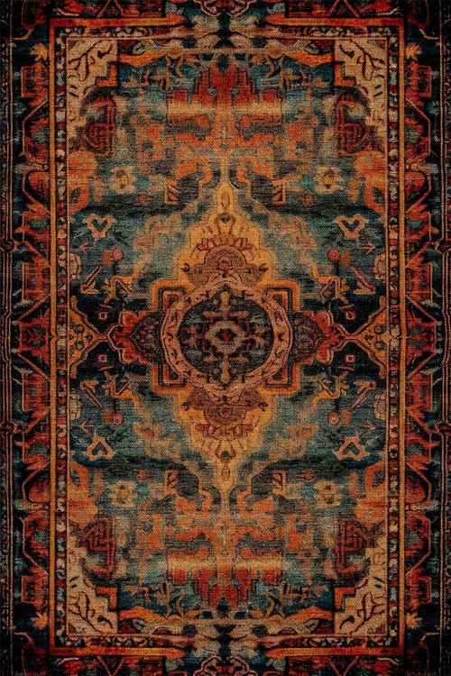 Aida Home Parem Vintage Şönil Doğal Pamuk Tabanlı Salon Halısı Kaymaz Antibakteriyel Yıkanabilir Çevre Dostu 3