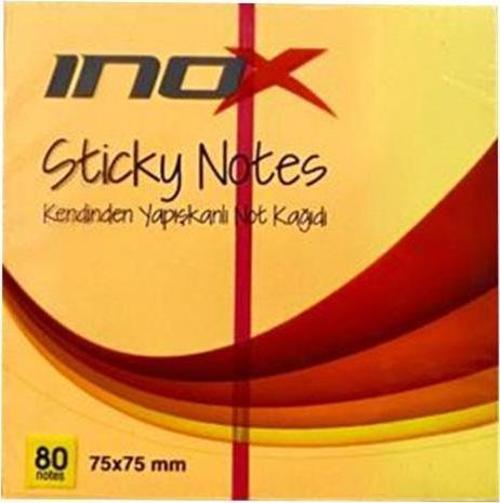 75X75 Yapışkanlı Not Kağıdı Fosforlu Turuncu 80 Yp.