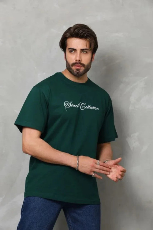 YAKE STORE Erkek Baskılı T-Shirt Kısa Kol Bisiklet Yaka Regular Fit Rahat Kalıp Günlük Tişört - Çağla Yeşili - Çağla Yeşili