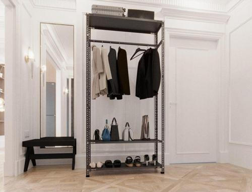 ® Siyah Metal Portmanto, Gardırop 31x93x200