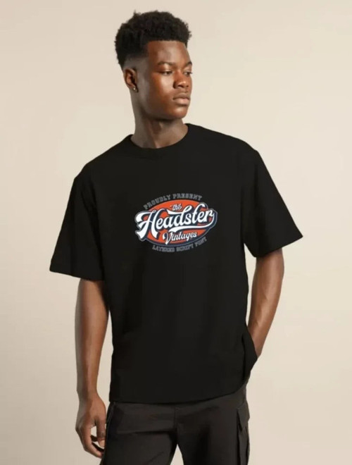 YAKE STORE Unisex Baskılı Oversize T-Shirt - Siyah - Siyah