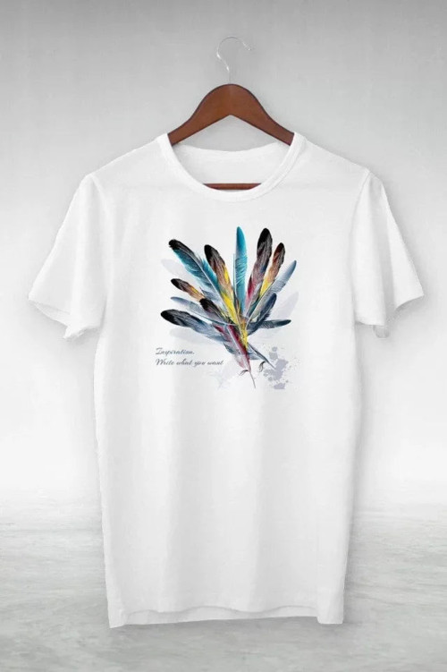 YAKE STORE Unisex Baskılı Oversize T-Shirt - Beyaz - Beyaz