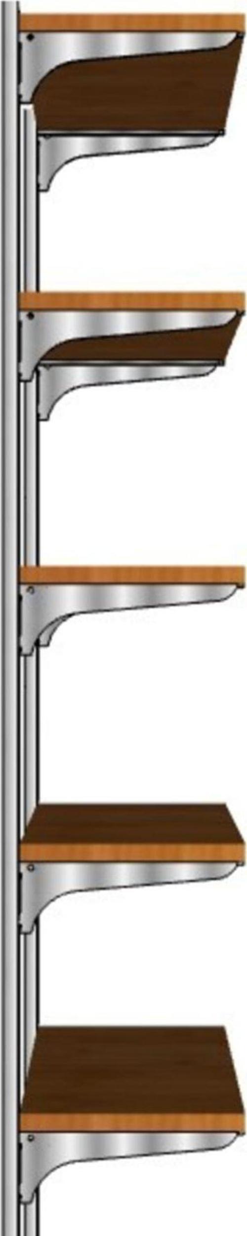 5 Katlı Duble Kitaplık Ahşap Duvar Rafı Meşe 25 X 60