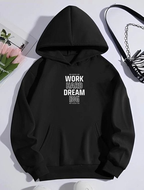 YAKE STORE Kışlık Üç İplik Kapşonlu SweatShirt - Siyah - Siyah