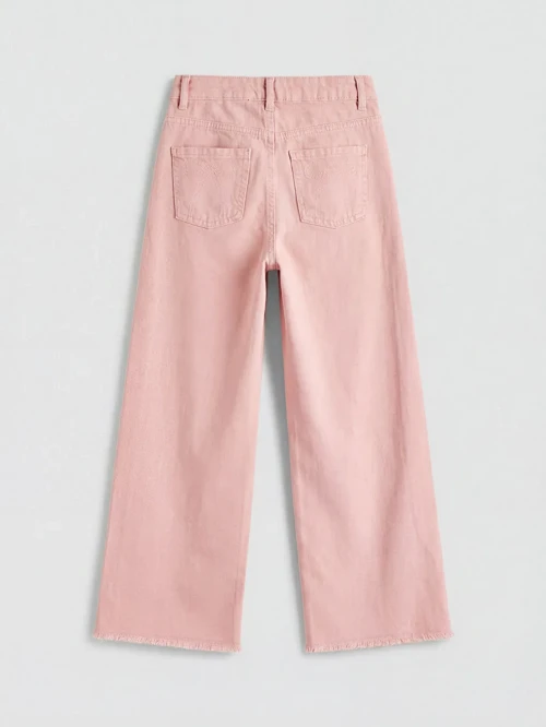 Pembe Wideleg Kız Çocuk Jean Pantolon