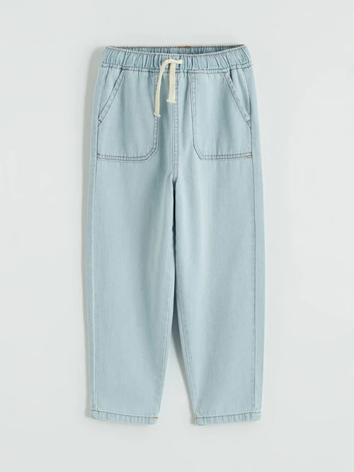 İndigo Beli Lastikli Erkek Çocuk Jean Pantolon