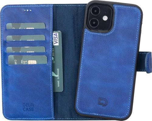 Apple iPhone 12 Pro Uyumlu Deri Cüzdanlı Kılıf Okyanus Mavi