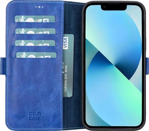 Apple iPhone 13 Pro Uyumlu Deri Cüzdanlı Kılıf Okyanus Mavi