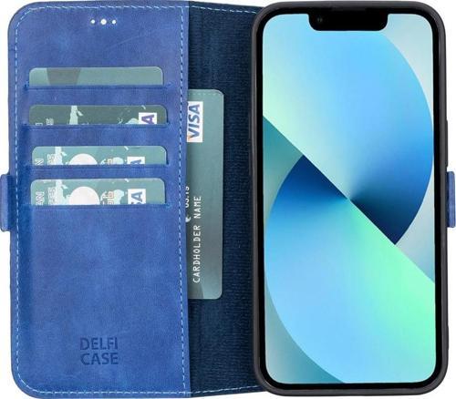 Apple iPhone 13 Uyumlu Deri Cüzdanlı Kılıf Okyanus Mavi