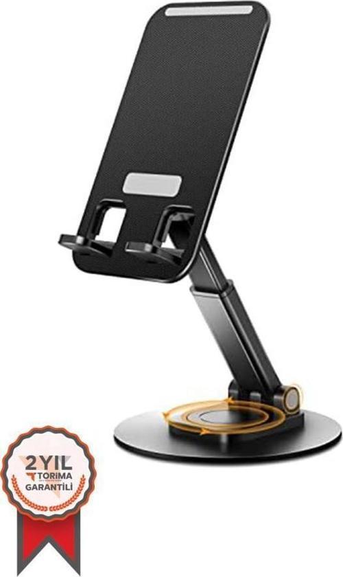 JX-036 Siyah 360 Derece Dönebilen Masa Üstü Telefon Tutucu