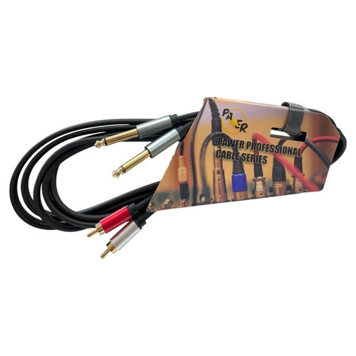 2x 6.3mm - 2RCA Metal Jaklı Kablo - 3Metre
