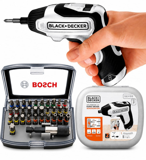 3.6 V Lityum Batarya Şarjlı Tornavida Seti + Bosch 32 Parça Vidalama Seti