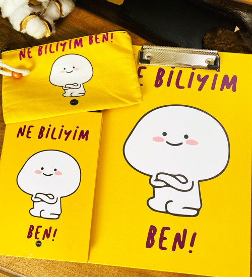 Ne Biliyim Ben Tasarımlı Sekreterlik Defter Ve Kalemlik Kırtasiye Seti
