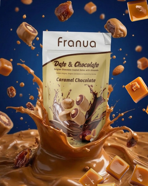Karamelli Belçika Çikolatalı Hurma (Bademli)