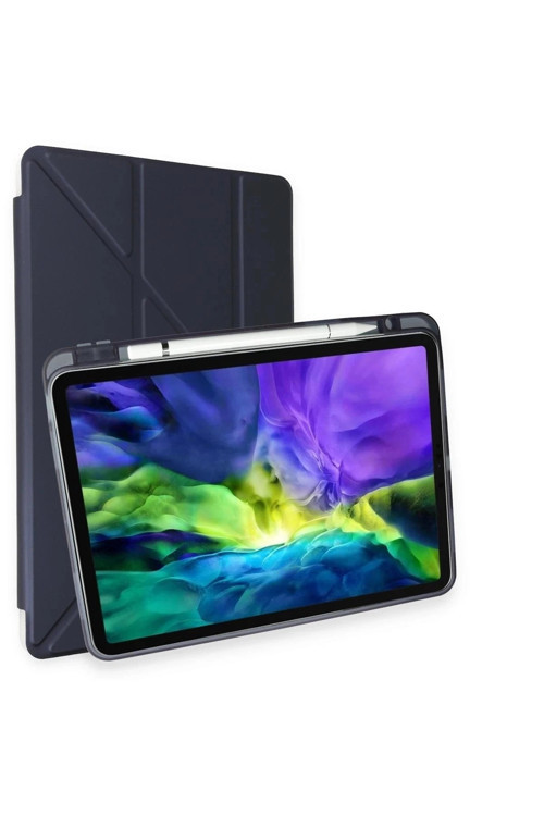 Mey İthalat® iPad Air 4 10.9 Kılıf Kalemlikli Mars Tablet Kılıfı - Lacivert