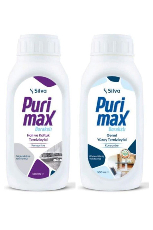 Purimaks Konsantre Genel Yüzey Temizleyici 500 Ml Halı Koltuk Deterjanı 500 Ml 2'Li Set