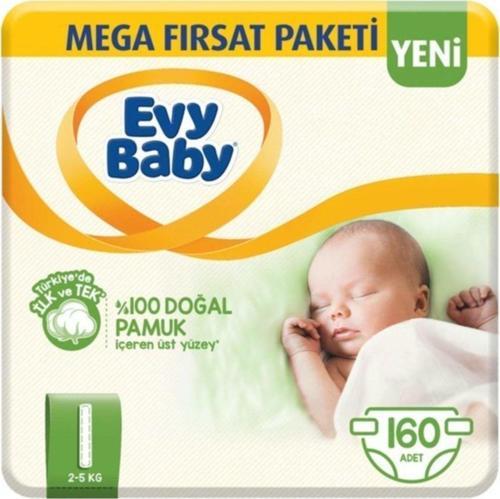 Bebek Bezi 1 Beden 2-5 Kg Yenidoğan Paketi 160'lı