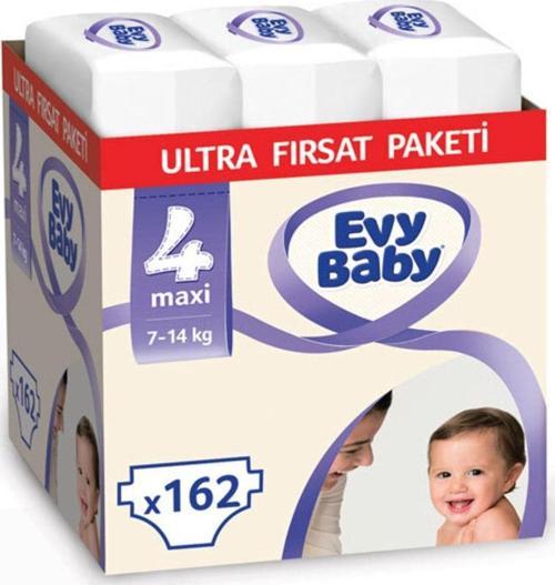 Bebek Bezi 4 Beden Maxi Ultra Fırsat Paketi 162 Adet