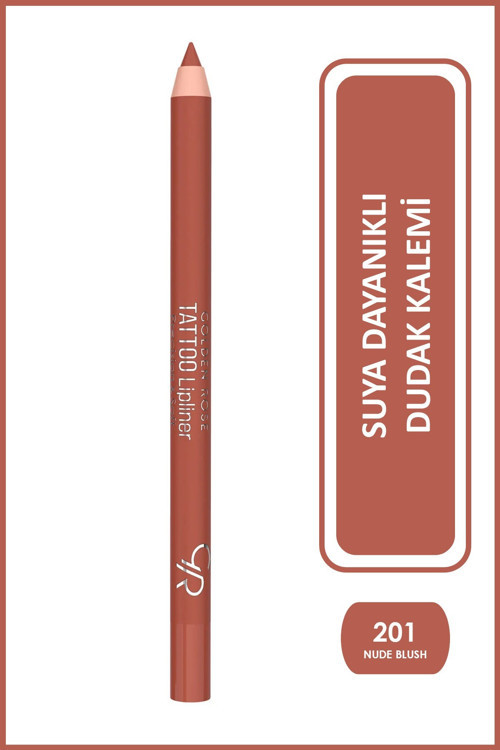 Tattoo Lipliner No: 201 Nude Blush - Suya Dayanıklı Uzun Süre Kalıcı Jel Dudak Kalemi