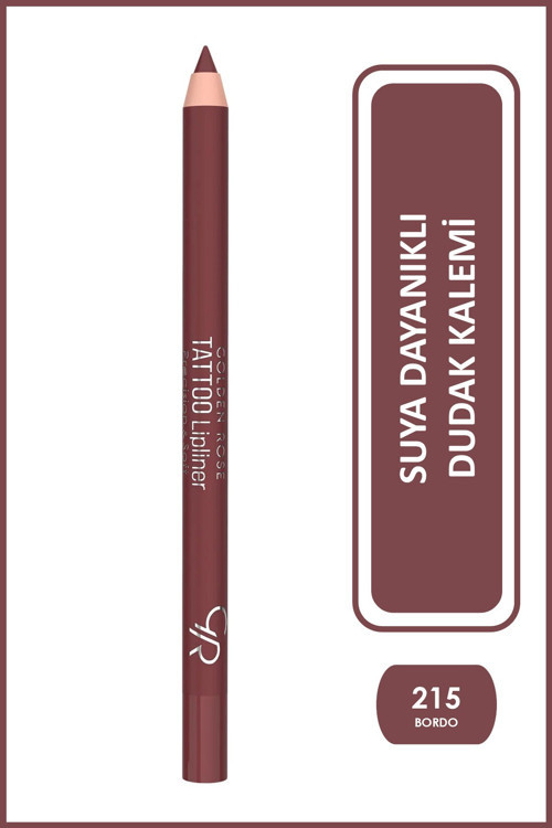 Tattoo Lipliner No: :215 Burgundy - Suya Dayanıklı Uzun Süre Kalıcı Jel Dudak Kalemi