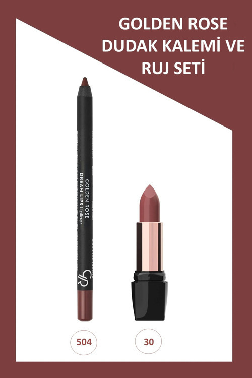 Satin Lipstick No:30 Ruj & Dream Lips Lipliner No:504 Dudak Kalemi Seti