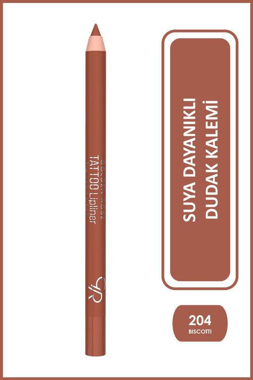 Tattoo Lipliner No: 204 Biscotti - Suya Dayanıklı Uzun Süre Kalıcı Jel Dudak Kalemi