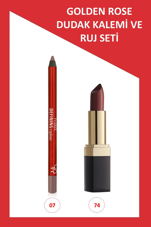 Lipstick No:74 Ruj & Defining Lip Liner No:07 Dudak Kalemi Seti