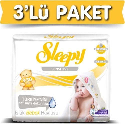3'lü Sensitive Islak Havlu 50 Yaprak x 3 Adet