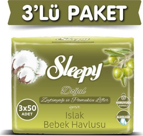 3'Lü Zeytinyağlı Islak Havlu 3x50 450 Yaprak