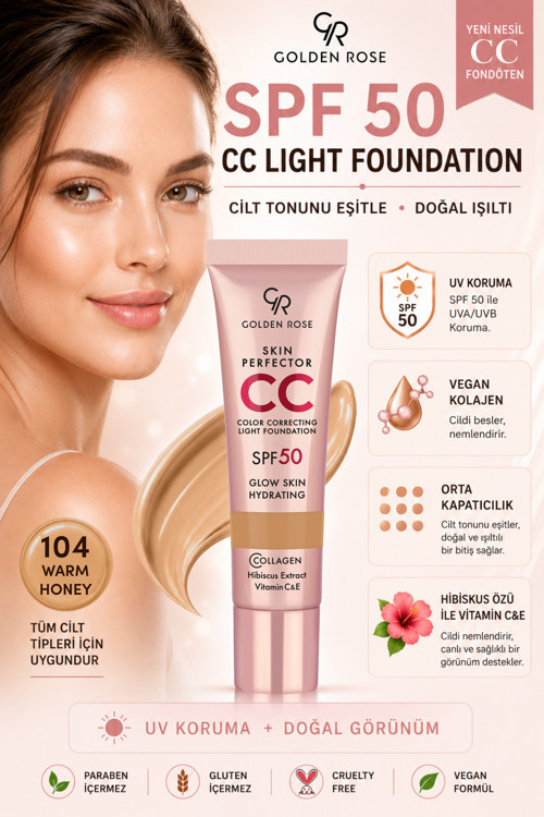 Cc Krem Skin Perfector Color Correcting Light Foundation - 104