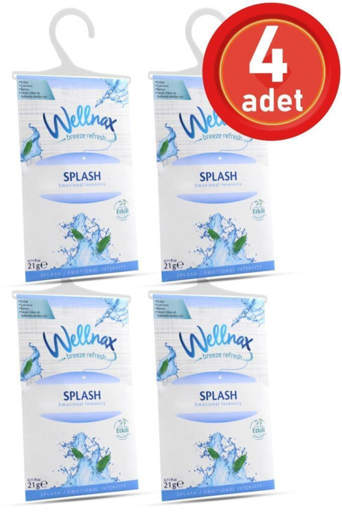 4 Adet Wellnax Oda Kokusu Dolap Çekmece Araç Kokusu Splash Koku Kesesi