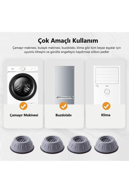 Siemens Marka Uyumlu Titreşim Engelleyici Makine Ayağı 4 Adet Kaymaz Çamaşır Bulaşık Makinesi Ped