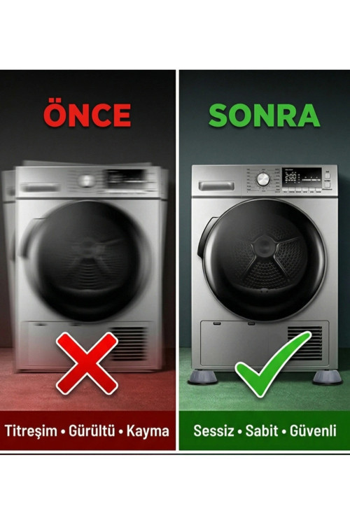 Bosch Marka Uyumlu Titreşim Engelleyici Makine Ayağı 4 Adet Kaymaz Çamaşır Bulaşık Makinesi Ped