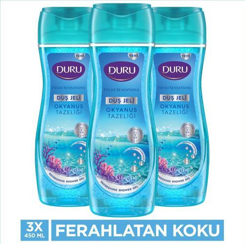 Fresh Sensations Okyanus Ferahlığı Duş Jeli 3x450ml Banyo Lifi Ile Birlikte