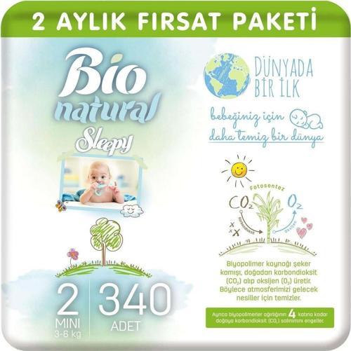 Bio Natural Bebek Bezi 2 Numara Mini 340 Adet