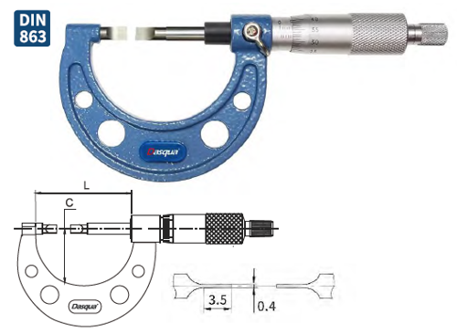 100-125mm Bıçak Ağızlı Mekanik Mikrometre 4570-1025
