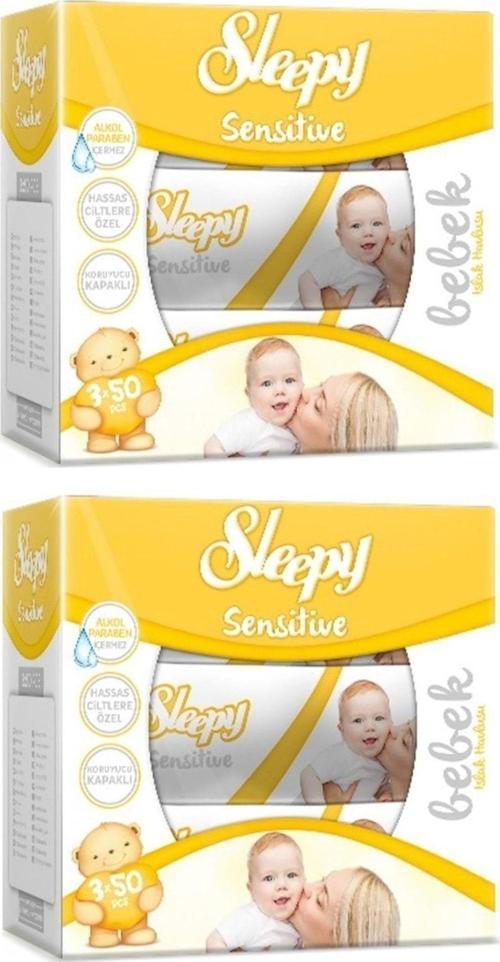 Islak Havlu Mendil 50 Yaprak 6 Lı Set Sensitive Kapaklı (2Pk*3)