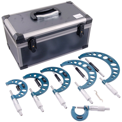 0-6'' 6 Parça Mekanik Mikrometre Seti 0.001'' 4112-0216