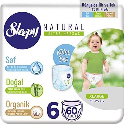 Natural Külot Bez 6 Numara Xlarge 60 Adet (15-25 Kg)