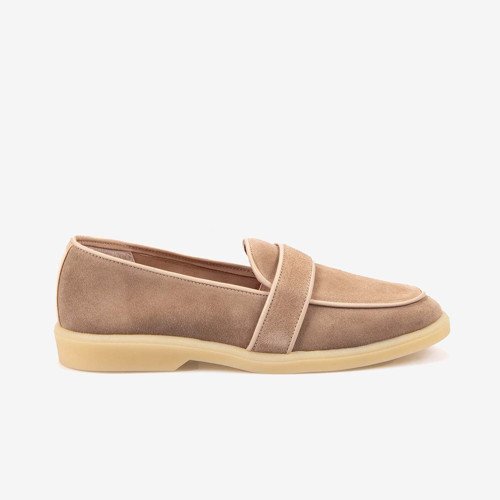 Kadın Casual Süet Loafer Ayakkabı Kauçuk Taban T101