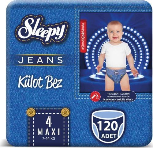 Jeans Külot Bez 4 Numara Maxi 4'Lü Jumbo 120 Adet (7-14 Kg)