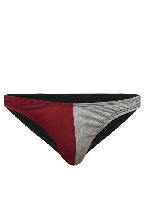 Erkek Bordo Gri Pamuklu Klasik Slip Külot