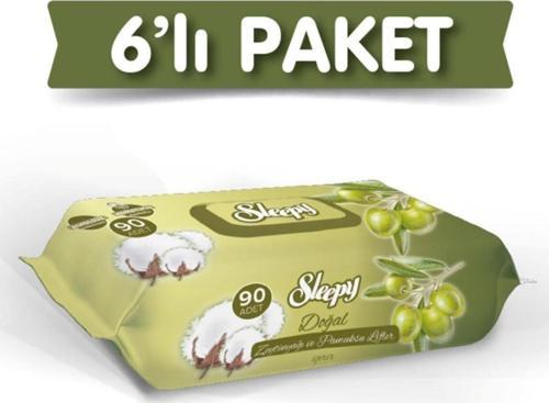 Zeytinyağlı Islak Havlu-mendil 90 Lı 6 Paket 540 Kullanım