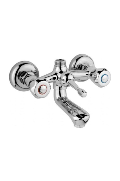 Süper Kaliteli Pirinç Krom Klasik Banyo Bataryası Sıcak Soğuk Duvardan Girişli Banyo Gereçleri