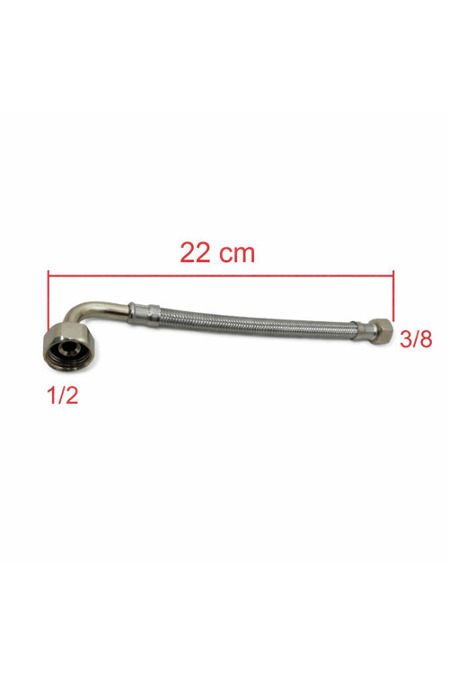 Yapı Fluidmaster Gömme Rezervuar Uyumlu 1/2 X 3/8 Dirsekli Fleks Hortum 22 Cm
