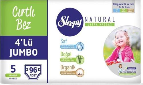 Natural Bebek Bezi 4'lü Jumbo 5 Beden 96x2 ( 192 Adet )