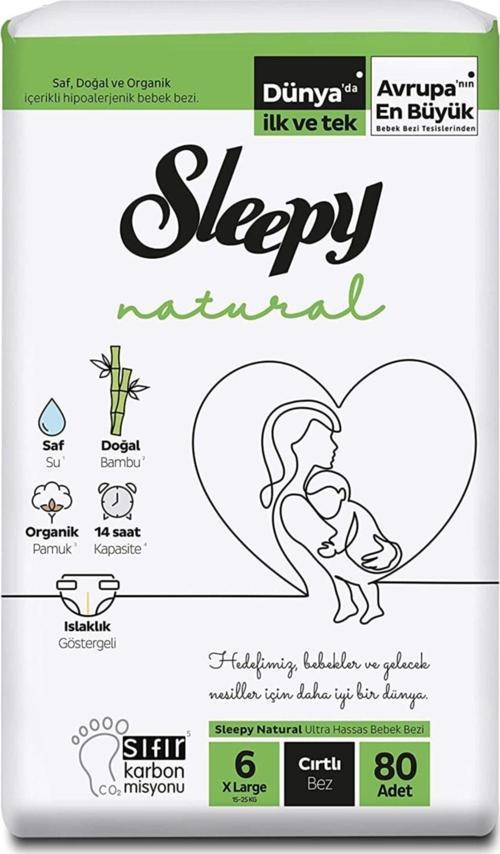 Natural Cırtlı Bez 6 Numara Xlarge (15-25kg) 80 Adet