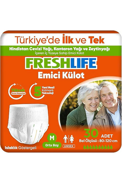 Emici Külot Medium Beden Orta Boy Hasta Bezi 30 Adet 1 Paket