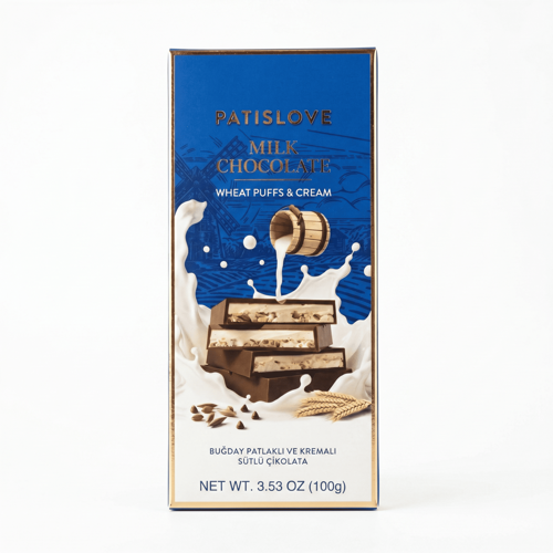 Buğday Patlaklı ve Kremalı Sütlü Çikolata, 100G