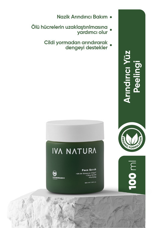 Organik Nazik Yüz Peelingi Zeytin Çekirdeği Tanecikli – Arındırıcı & Besleyici 100 Ml